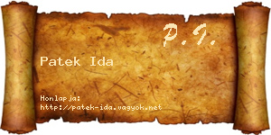 Patek Ida névjegykártya
